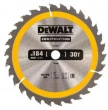 Диск пильный твердосплавный DeWalt CONSTRUCTION 184х16х24