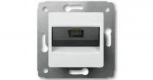 Розетка компьютерная 1-местная Leg RJ45 Cariva белая