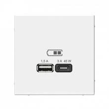 Розетка USB+Type-C Systeme Electric ArtGallery белый 45Вт