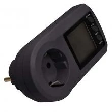 Ваттметр Robiton PM-2 16А, до 3680Вт жк, круглосут